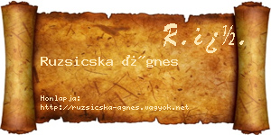 Ruzsicska Ágnes névjegykártya