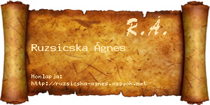 Ruzsicska Ágnes névjegykártya