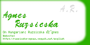 agnes ruzsicska business card